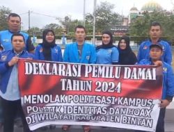 KNPI Bintan Deklarasikan Pemilu Damai 2024 di Kabupaten Bintan