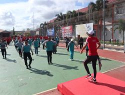 Peringati HANI 2024, Lapas Narkotika Bersama BNNK  Senam Sehat Bersama Napi