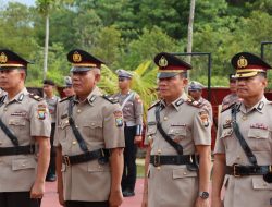 Kapolres Bintan Pimpin Upacara Sertijab Kasat Binmas dan Kapolsek Binut