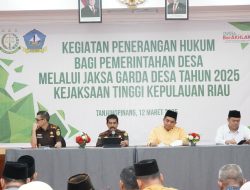 Wakajati Kepri Menjadi Narasumber pada FGD Jaga Desa se-Kab. Bintan, Ingatkan agar “Aparatur Pemerintahan Desa menjaga integritas, transparansi, dan kepercayaan Masyarakat