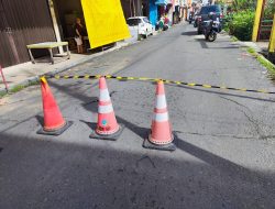 Jalan Pelantar II Tanjungpinang Amblas, Lalu Lintas Dialihkan Sementara