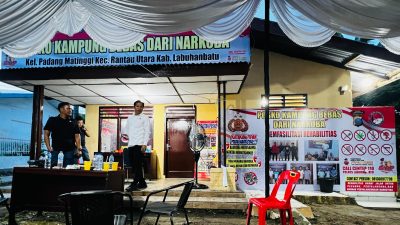 Serius Berantas Narkoba, Polres Labuhanbatu Galakkan Posko Kampung Bebas Narkoba di Padang Matinggi