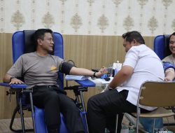 Peduli Sesama, Personel Polresta Tanjungpinang Ikuti Aksi Donor Darah