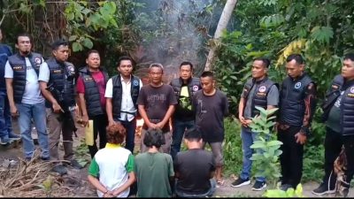 Satres Narkoba bersama BNNK Amankan Tiga pria di Lingkungan Perdamean Sigambal