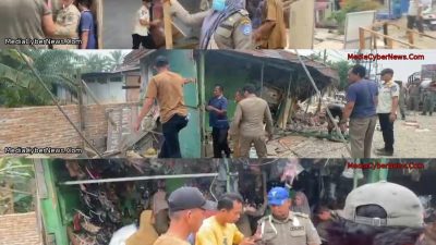 Satpol PP Besinergi Dengan TNI/ Polri Dan Dishub Tertibkan PKL di Jalan SM Raja, Mengamankan Sementara Barang Pedagang