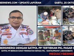 Dishub Labuhan batu Bersinergi dengan Satpol PP Tertibkan PKL di pasar gelugur, “Surat Peringatan sudah dilayangkan